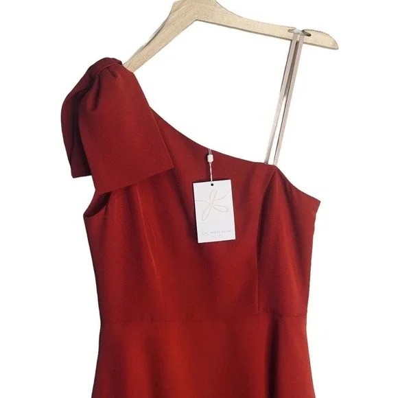Gal Meets Glam Yvonne Dress Womens Size 10 Red One Shoulder NWT $158 - Picture 5 of 12